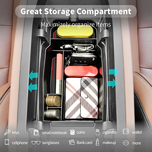 Image of CDEFG for 2023 2024 2025 2026 Mazda CX50 Center Console Organizer Tray | for 2023-2026 Mazda CX-50 Armrest Tray CX50 Central Consola Organizer Storage Box 2025 2026 Mazda CX50 Accessory (Red)