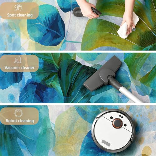Tapis salon lavable résistant aux taches et glissades gris - 7
