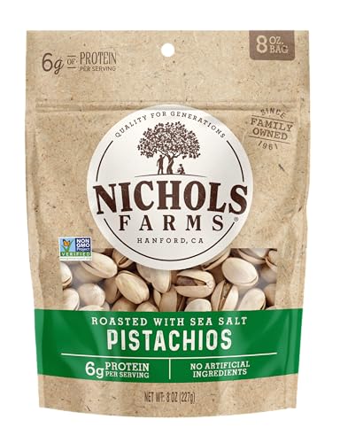 Image of Nichols Farms InShell California Pistachios, Healthy Protein Snack, Roasted with Sea Salt, 8oz