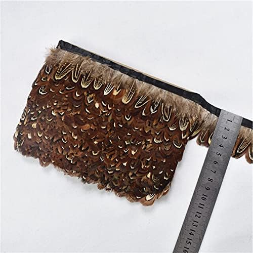 Zamihalaa Wholeslae Natural Peacock Feathers Chicken Pheasant Feather Trim Fringe Ribbon Feathers for Crafts Feathers for Jewelry Making