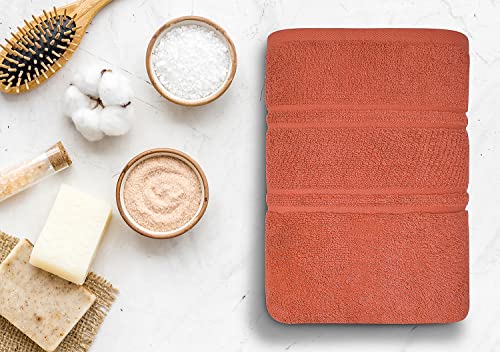 Laevis 100% Cotton Luxury Bath Towels - Towels For Bathroom - 600 Gsm Pack Of 4 (27" X 54") Ultra Soft And Fluffy Bath Towel - Highly Absorbent Bath Towel - Oeko Tex Certified (Fresh Salmon) #TOP5