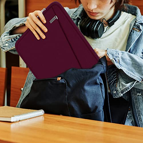 Image of Laptop Sleeve 15.6 inch, Durable Computer Carrying Bag Protective Case Briefcase Handbag with Front Pocket, Slim Laptop Cover for 15.6 Inch HP, Dell, Lenovo, Asus, Notebook, Wine Red