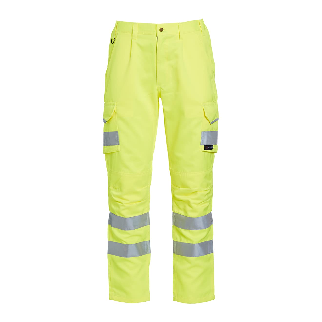 Blackrock Pantalones de polialgodón Amarillo de Alta Visibilidad, Transpirables, Reflectantes, de Alta Visibilidad, con certificación EN