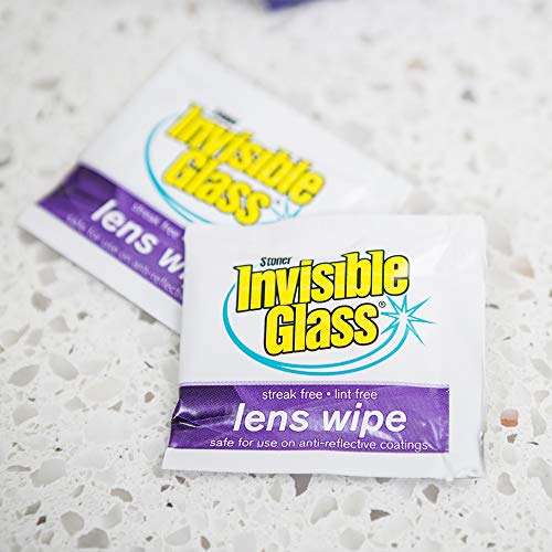 Image of Invisible Glass 90102 Lens Cleaning Wipes - Streak-Free, Lint-Free Wipes for Glasses, Camera Lenses, Binoculars & Smartphone Cameras, Safe on Reflective Coatings - 20 Count