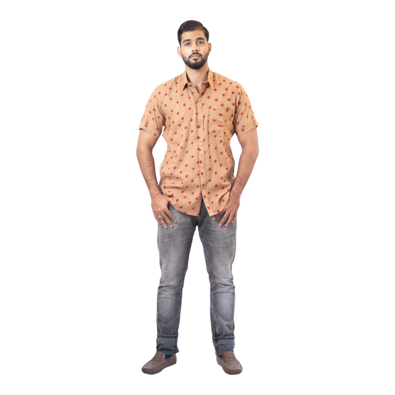pretanshah Brown Bandhani Cotton Shirt-picture-25