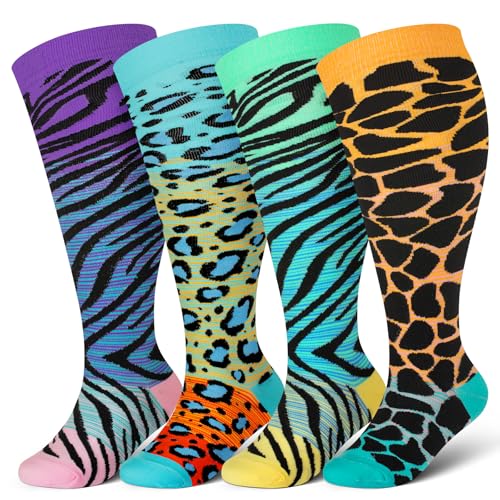 Image of Cerpite Plus Size Compression Socks 20-30 mmHg for Women & Men, Extra Wide Calf Compression Socks, Cushioned Breathable Support for Nurses, Travel, Running & Long Standing