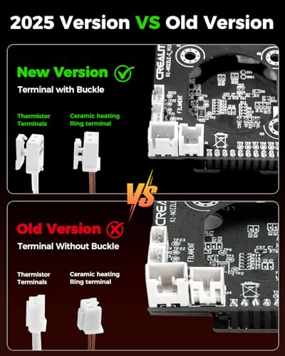 Image of Creality 2025 K1 SE /K1C /K1 Max /K1 Upgrade Ceramic Heating Block Kit, New Version Terminal with Buckle, K1 Series 600mm /s High-Speed Printing Hot End, Extruder Hotend for 3D Printer K1 Series