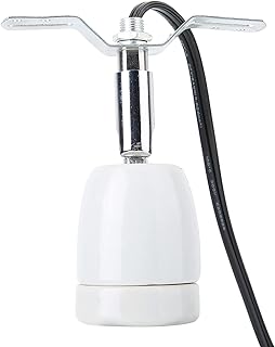 Reptile Pet Lamp Base Bulb Holder E27 Rotatable Socket, 300W Reptile Light Fixture Adjustable Lamp Holder, Solid Metal and Ceramic Reptile Lamp Fixture for Lizard Turtle Tortoise Reptile