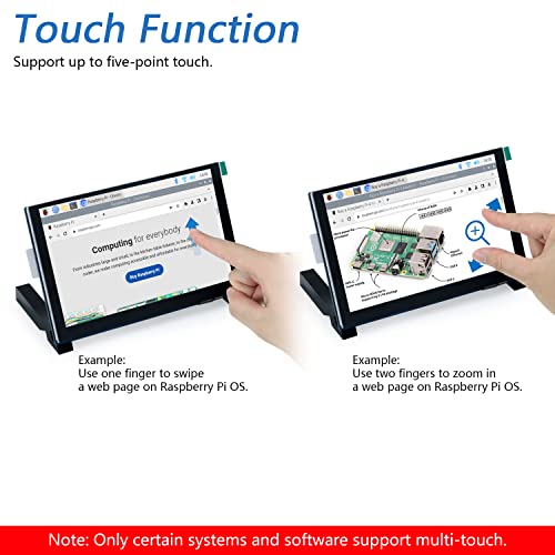 Image of FREENOVE 5 Inch Touchscreen Monitor for Raspberry Pi 5 4 B 3 B+ A+, 800x480 Pixel IPS Display, 5-Point Touch Capacitive Screen, Driver-Free MIPI DSI Port