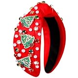 CEALXHENY Christmas Headband for Women Xmas Tree Headbands Jeweled Holiday Headband Christmas Outfits Accessories Ugly Sweater Party Favors Holiday Gifts (Xmas Tree 3)