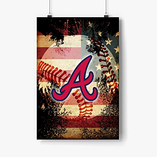 Lilian Ralap Atlanta Braves Poster 24x36 Inchs Unframed, MLB Baseball, MLB Logo, Sport Art, Baseball Wall Art, Sport Poster, Gift for Grandfather, Grandmother, Mother Day, Father Day