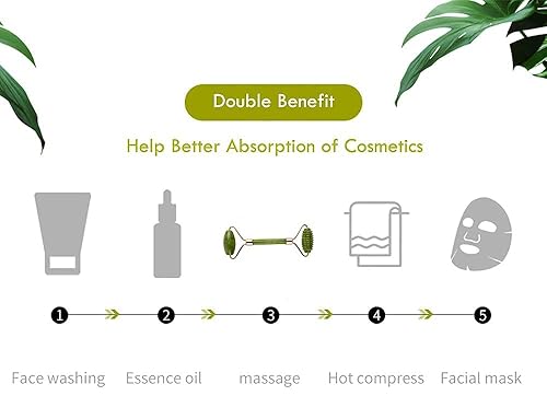 Miniatura 6 de Jade Rollers for Face - Facial Massage Tool for Anti Aging Wrinkles and Skin Rejuvenate -100% Natural Jade Crystal Stone for Body Face Eyes (Green