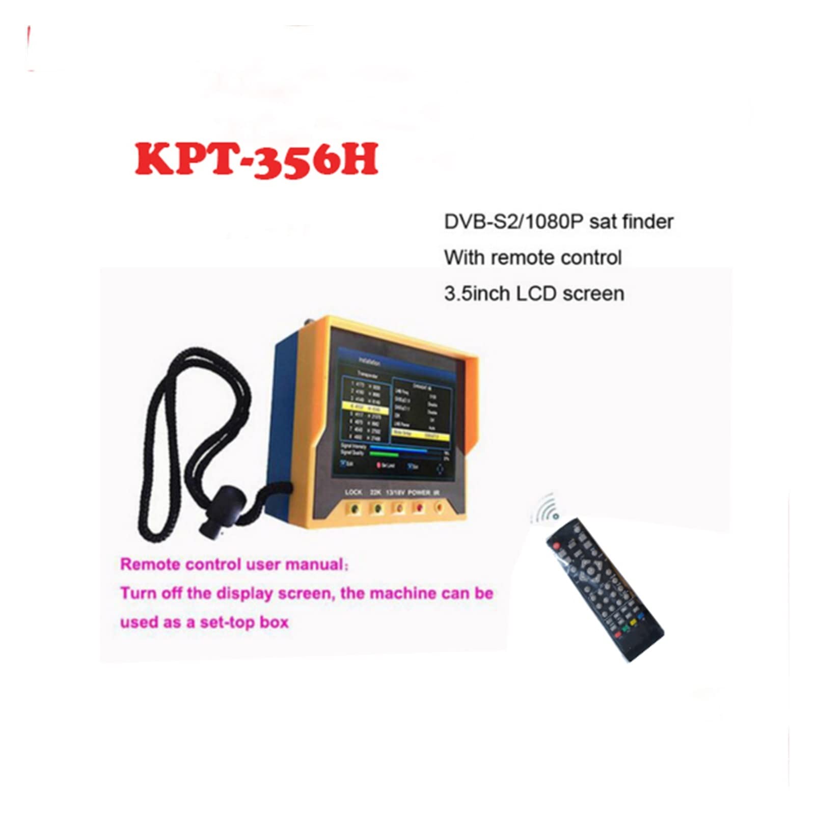 KPT-356H 3,5-calowy ręczny TFT LCD wielofunkcyjny (DVB-S/S2) cyfrowa wizjer satelity 6933 V8 Finder2 Dekoder odbiornika