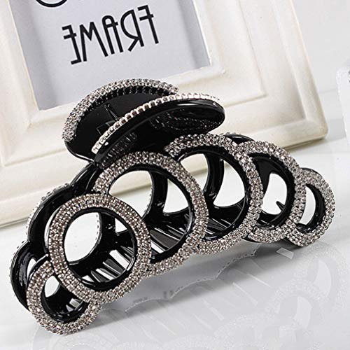 SOLUSTRE Large Rhinestone Hair Claw Clip for Women Durable Jaw Clamp Hair Accessory Sparkly Diamond Clamps for Styling and Daily Use - Image 3