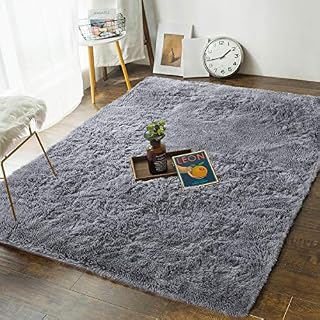 Andecor Soft Bedroom Rugs - 4' x 6' Shaggy Floor Area Rug
