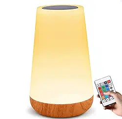 Luminária de Mesa LED Com Controle Remoto Portátil Abajur Touch Sem Fio USB 13 Cores de Luz e Ajuste de Intensidade e 3 modos de Iluminação Quarto Sala Leitura