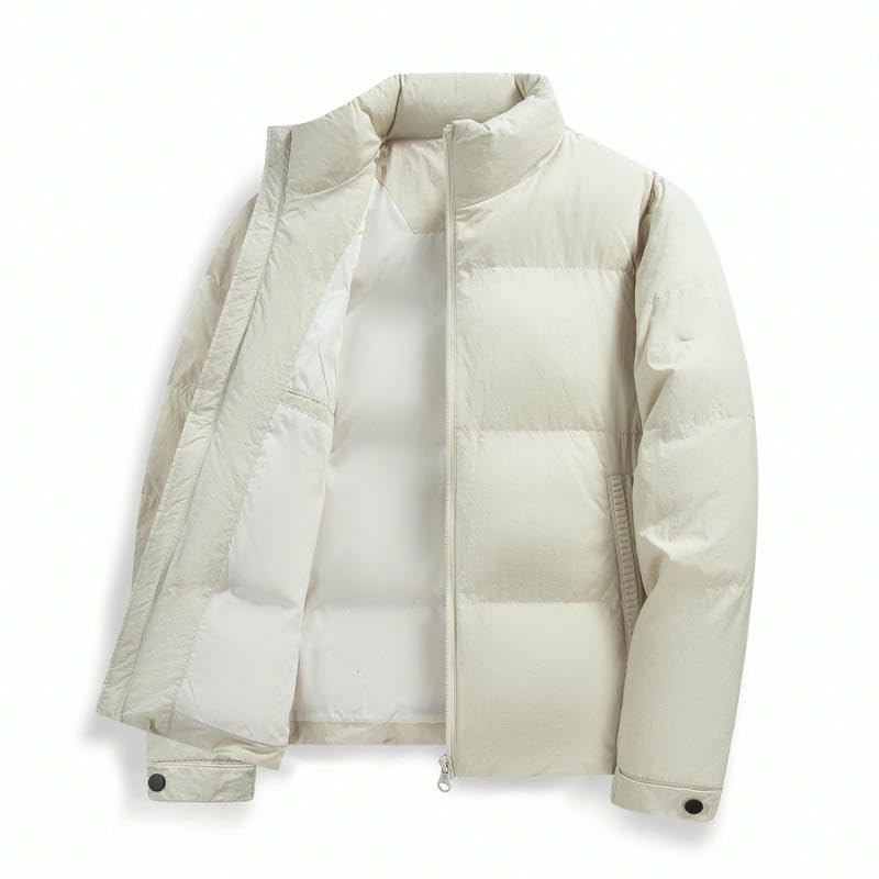 Chaqueta de plumón para hombre abrigo cálido de invierno con cuello alto 4