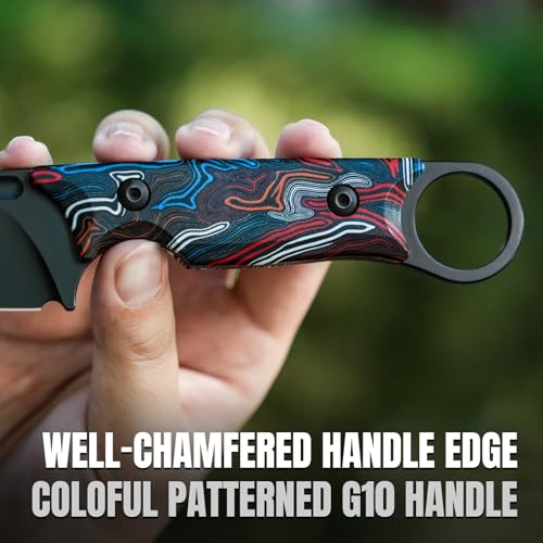 Kizer Cabox Fixed Blade Hunting Knife - 3.36" D2 Steel, G10 Handle with Sheath - Survival & Camping - 1048M1 by Kizer - Image 3