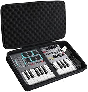 Khanka Hard Travel Case Replacement for Donner DMK 25 MIDI Keyboard Controller Music Mini Key With 8 Backlit Drum Pads, 4 Knobs 4 control faders MIDI Controller,Case Only