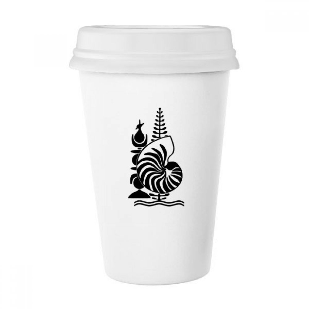 Tasse de poterie Nouvelle-Calédonie avec motif emblème national multicolore