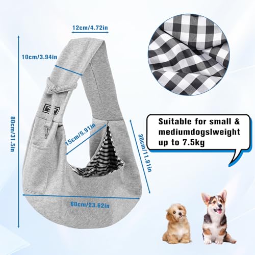 Hundetragetasche, Hunderucksack bis 7.5kg, Haustier Hundetasche, Wendbarer Tragetasche Hund für Kleine Hunde und andere Haustiere, Spaziergang Aktivitäten im Freien