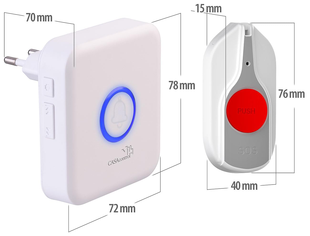 VILLCASE Notrufknopf Für Senioren - Drahtlose SOS Taste Mit Zigbee