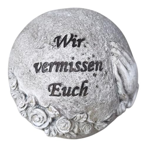 Goldbach Geschenkartikel Grabschmuck wetterfest Kugel Wir vermissen Euch Grabdeko Grabstein