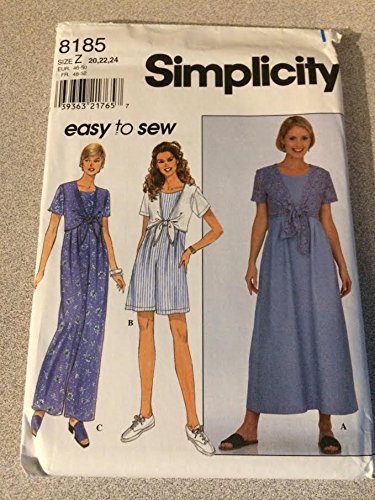 Patron de couture robe femme Simplicity 8185 combinaison grande taille Z