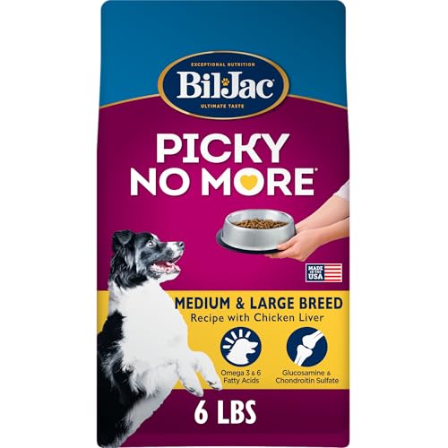 Bil-Jac Picky No More Medium & Large Breed Dry Dog Food | Chicken Liver Recipe | 6 lb