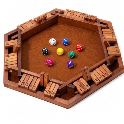 MNYUN Shut The Box Premium Wooden Dice Game