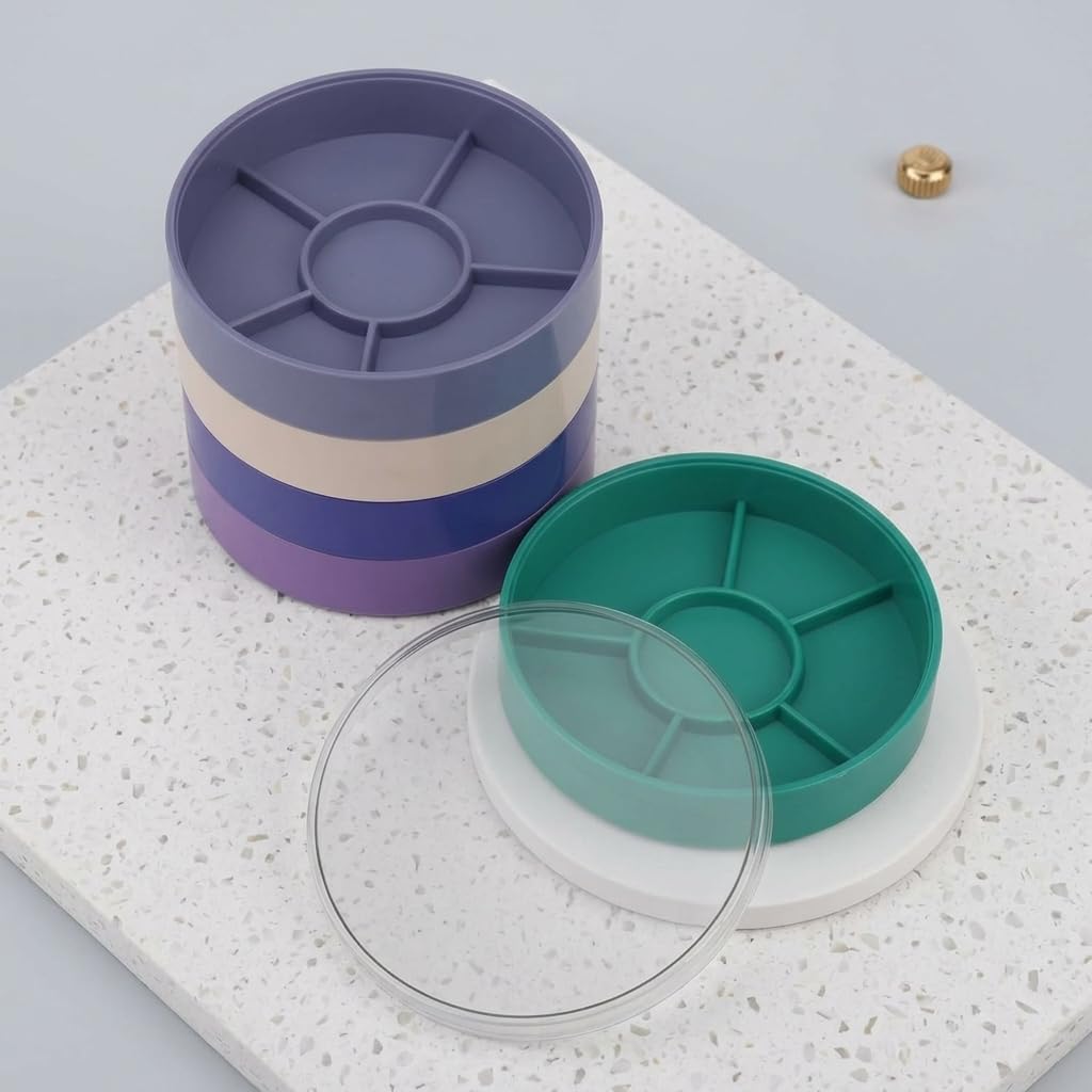 Watch Movement Holder 1 Pc 5 Layer Round Parts Box with Dust