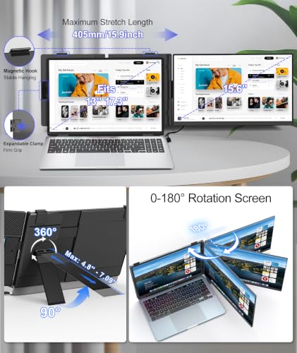 Image of ZUMWALT 15.6 inch Laptop Screen Extender, 1080P FHD Detachable Monitor Extender