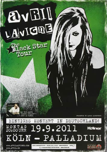 Avril Lavigne - Black Star 2011 - Poster, Concertposter, Concert
