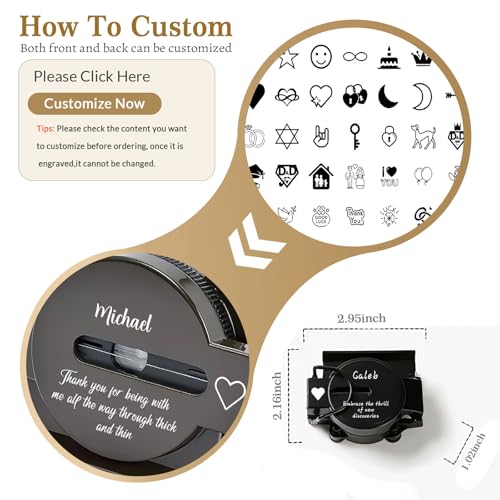 Brújula personalizada - Brújula de latón personalizada con texto, función luminosa impermeable, regalo de supervivencia para senderismo para hombres, mujeres, padre, esposo miniatura 2