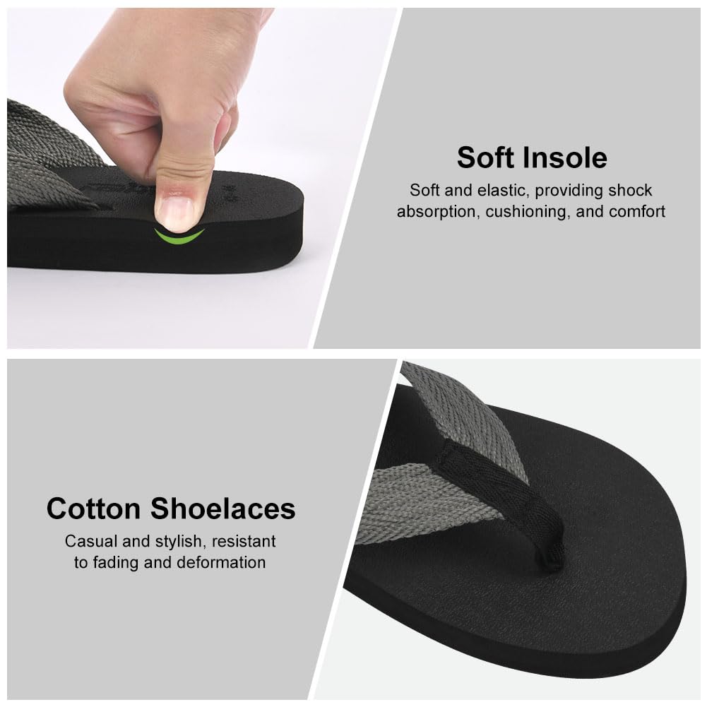 Tongs pour Hommes et Femmes, Tongs Été Plage Piscine - Confortable, Durables et Légères, Antidérapante, Adaptées À la Plage Été, À la Douche, À la Natation, Au Sport - 4