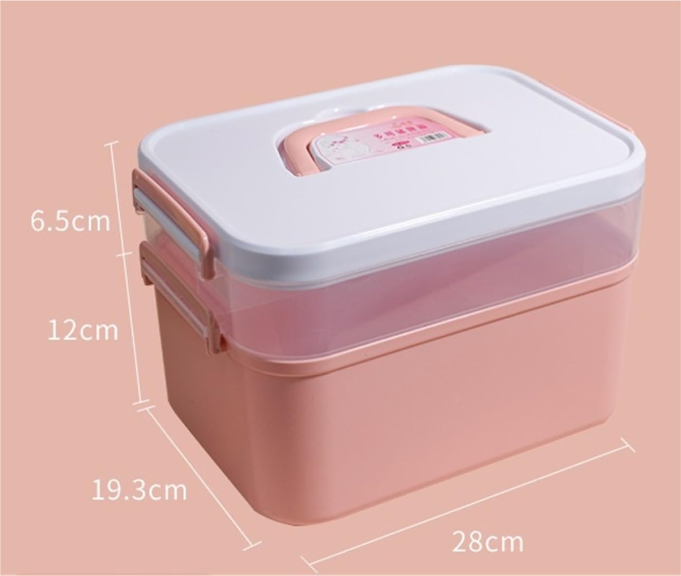 Organizador Esmaltes Uñas Contenedores De Almacenamiento Plástico 2 Capas con Tapas, Caja Multiusos For Herramientas Uñas para Mesa Tocador(Pink)