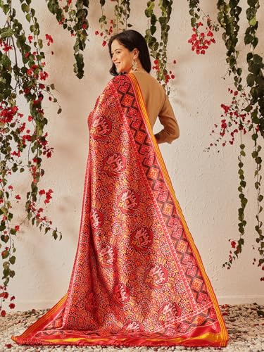 Image of Kalamkari Patola Dupatta Digital Printed With Handmade Tassels
