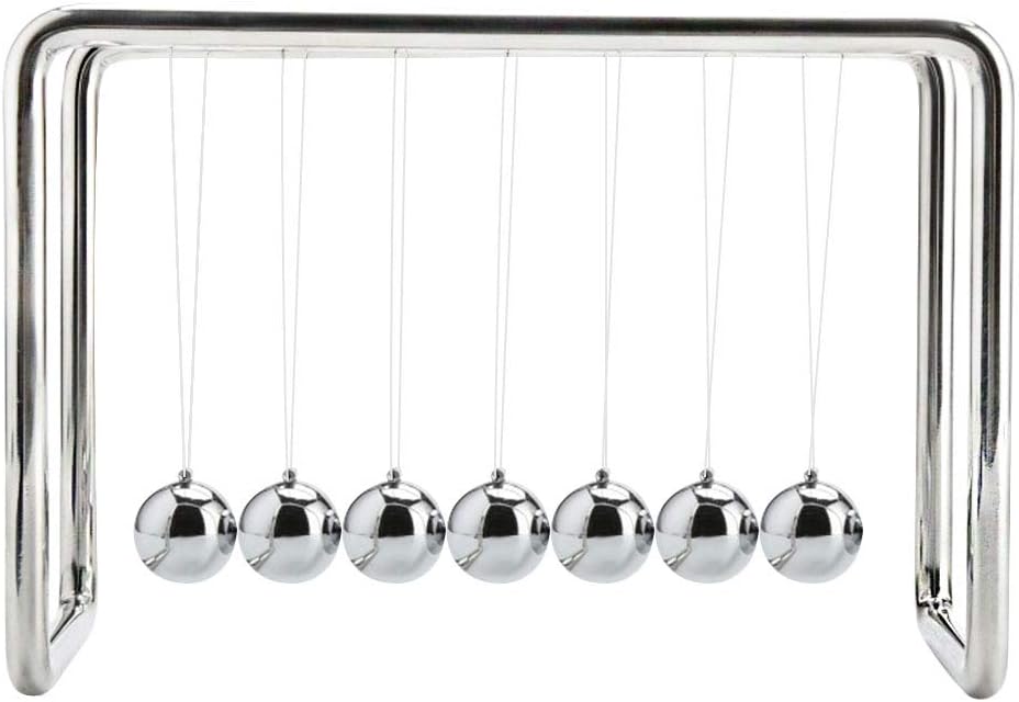 Classic Newtons Cradle Balance Balls Science Psychology Puzzle Desk Fun Gadget (7 Ball White)