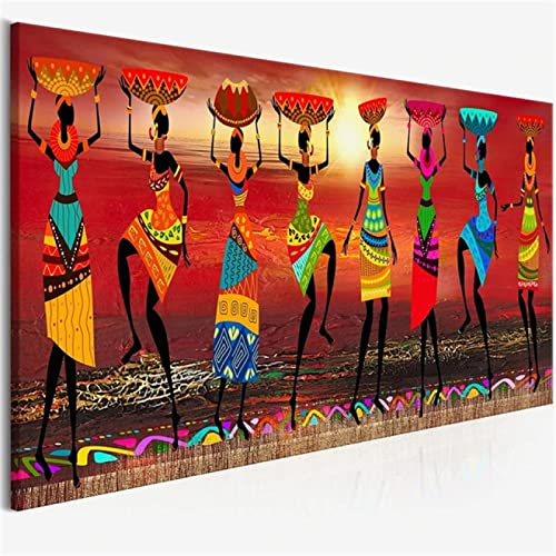 Peinture Femmes Africaines Danse Toile Graffiti Réveillez vos Murs Vides Décoration 50x150