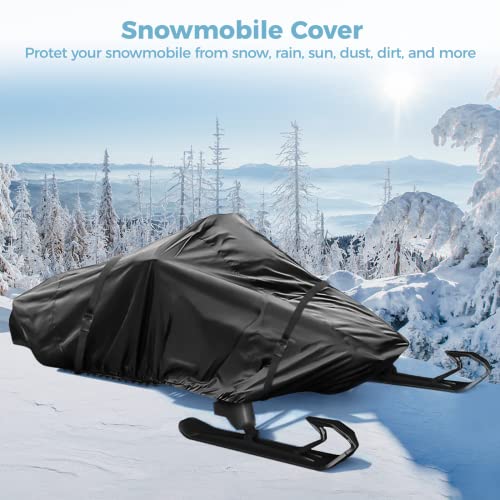 Epicover Snowmobile Cover(Xl), 145 X 51 X 48In, Heavy-Duty 210D Oxford Cloth Snowmobile Storage Cover, Waterproof & Sunproof Sledgear Snowmobile Cover With 2 Adjustable Straps #TOP1