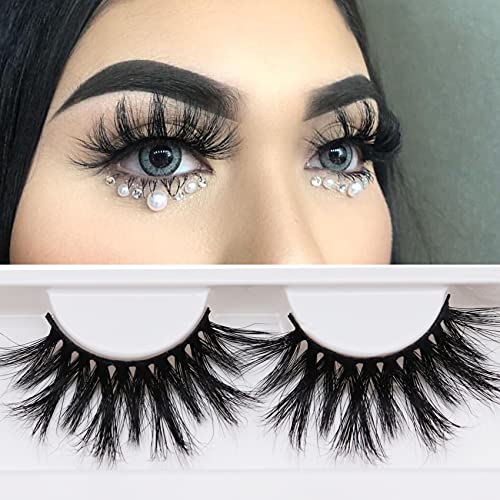 CGlashes Full Volume 25mm 3D Mink Eyelashes Cruelty-free Siberian Mink Fur Long Strip Lashes Dramatic Look Reusable | False Eyelashes | LT002