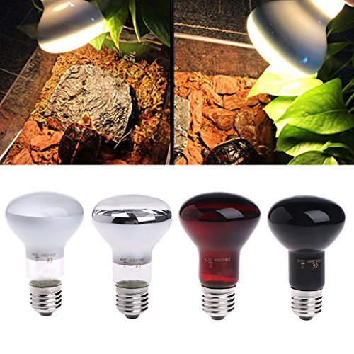 Autone E27 25/50/75/100W Day Night Reptile Amphibian Bird Snake Heat Lamp Infrared Emitted Bulb Light (Transparent, 50W)
