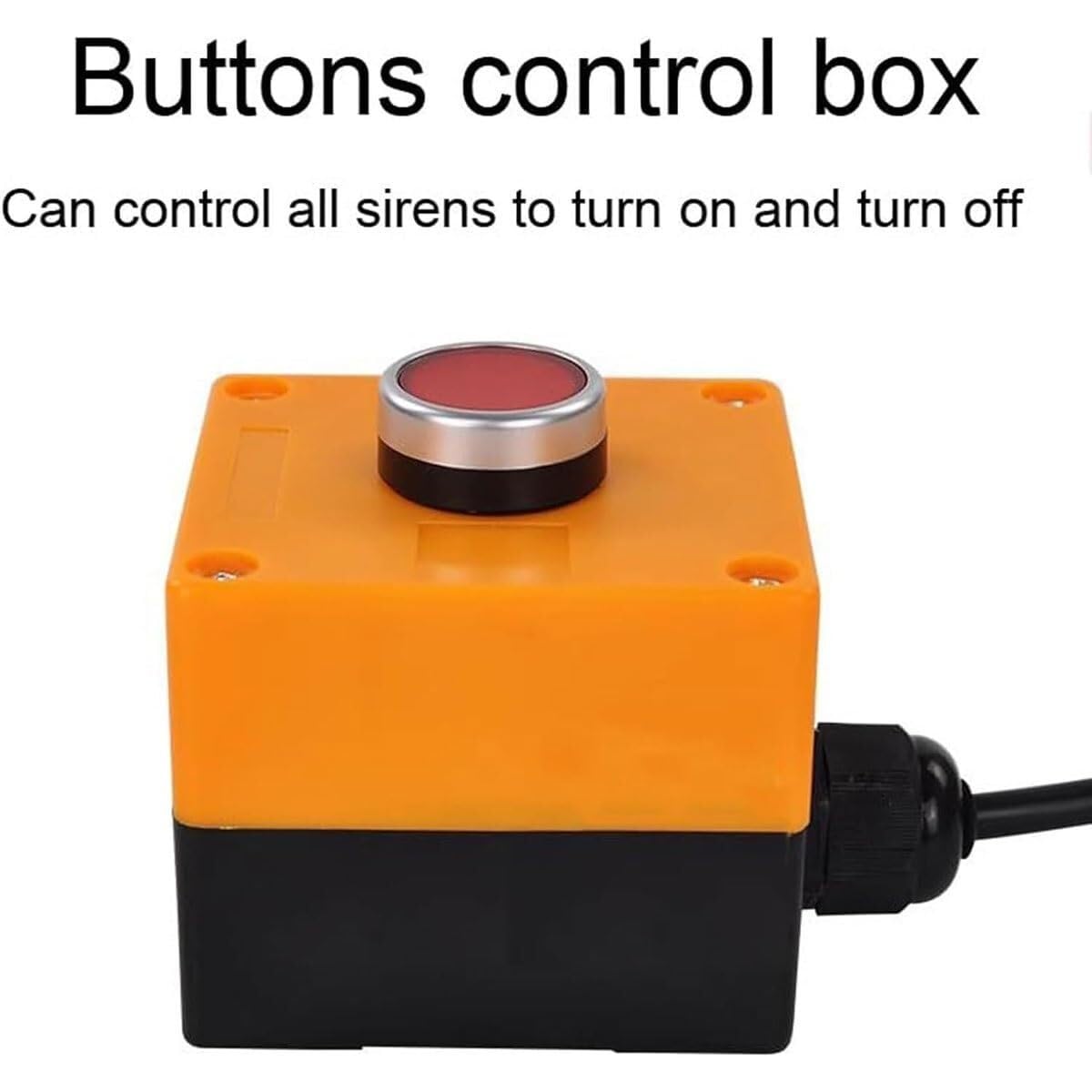 Sirena de Alarma Industrial con luz estroboscópica LED, avisador acústico y Luminoso Impermeable IP65 para Exterior, grúa, Carretilla y almacén, Sonido Ajustable 0-120 dB con Caja de Control