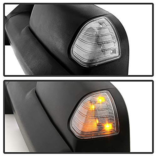 VIPMOTOZ Heated Power Remote Driver Side Left View LED Turn Signal w/Puddle Light Exterior Towing Mirror & Glass Replacement For 2009-2012 Dodge RAM 1500 2500 3500 Pickup Truck