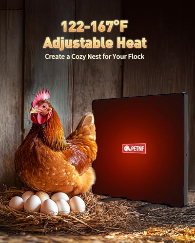 Image of PETNF Chicken Coop Heater 140 Watts Radiant Heat Chicken Heater Energy Efficient Design Safer Than Brooder Lamps Heater for Chicken Coop, Heating Wire UL-Compliant Two Ways to Use, 11.81''x15.74''
