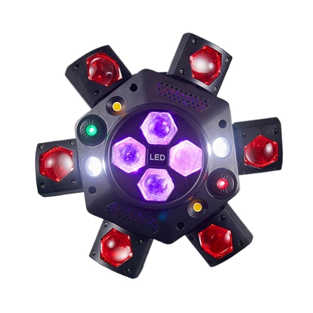 Business 6 Arm Moving Head Stage Light, RGB LED DJ Beam Light with Sound Activated Strobe, DMX512 Controlled Party Lights for Bar Wedding KTV Club Disco Event Performance Stage Lighting