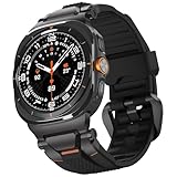 ULTIMAL Watch Band for Samsung Galaxy Watch Ultra 47mm (2025/2024) Compatible with Samsung Watch Strap Bands for Men Sport Bands for Watch Rugged Premium TPU & Metal (Black+Black)