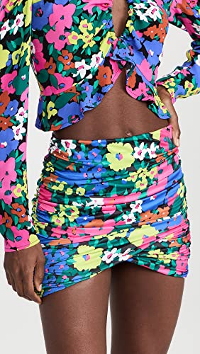 Afrm Women's Hailee Skirt, Neon Night Garden, Floral, S #TOP1