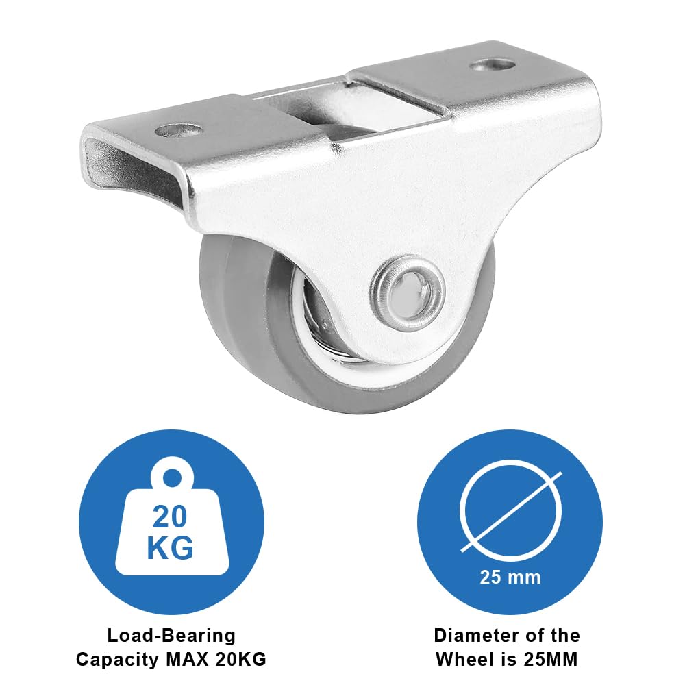 PATIKIL 19 mm laderollen, 6-pack ladekrol vervangende wielen met kleine katrol, 4 mm trede, wit
