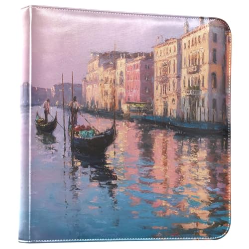 Álbum de fotos grande JIPONI Romantic Italy Venice, álbum DIY con cubierta de cuero para fotos de 4x6, 5x7 y 6x8 pulgadas, libro de recuerdos autoadhesivo para bodas, bebés y familia miniatura 1